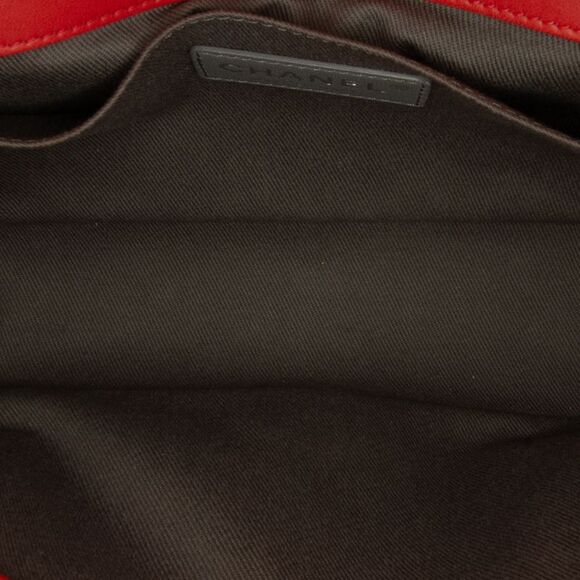 Pre Loved Chanel Medium Lambskin Boy Galuchat Strap Flap Bag Women Red Crossbody - Picture 6 of 8